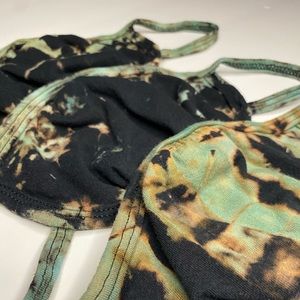 3 Green Cotton Face Masks